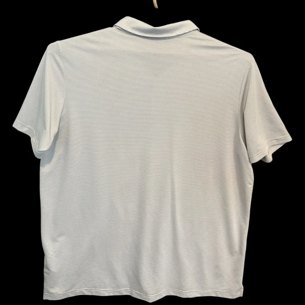 Adidas Escena Golf Club‎ Mens 2XL Grey Striped Short Sleeve Performance Polo